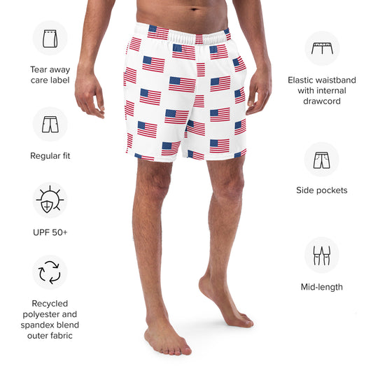 American Flag Pattern Men's swim trunks
