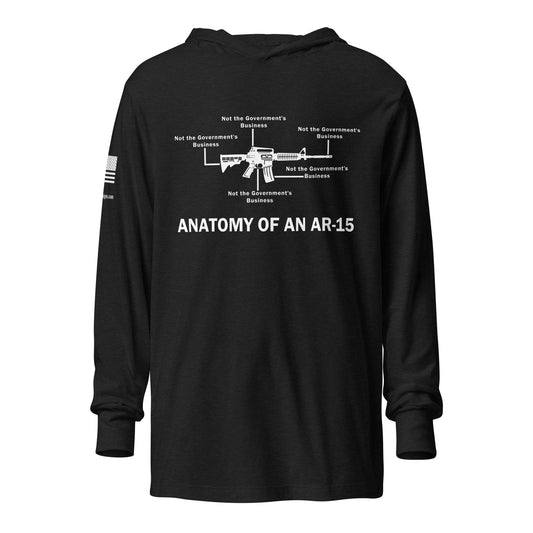 Anatomy of An AR-15 Hooded long-sleeve tee