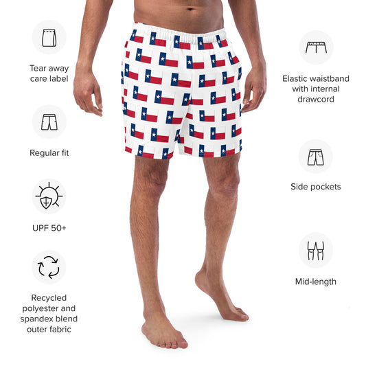 Texas Flag Pattern Men's swim trunks
