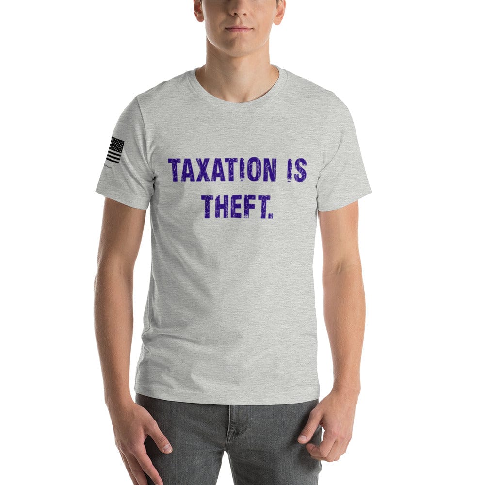 FreedomKat Designs Athletic Heather / S Taxation is Theft