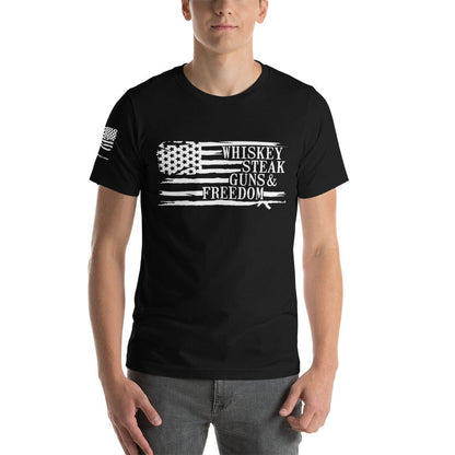 FreedomKat Designs Black / S Whiskey, Steak, Guns & Freedom T--Shirt