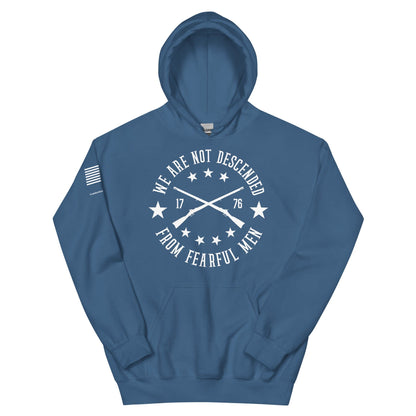 FreedomKat Designs Hoodie Indigo Blue / S We Are Not Descended From Fearful Men Hoodie
