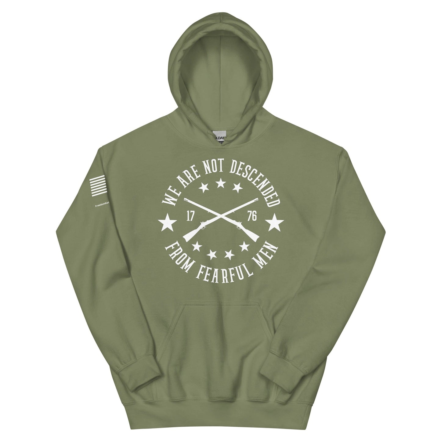 FreedomKat Designs Hoodie Military Green / S We Are Not Descended From Fearful Men Hoodie