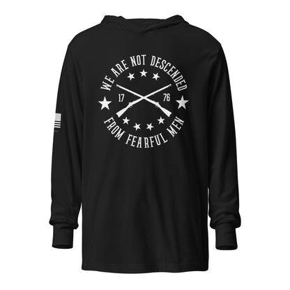 FreedomKat Designs, LLC Black / XS We Are Not Descended Hooded long-sleeve tee