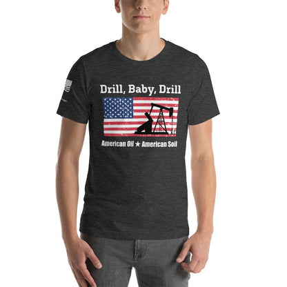 FreedomKat Designs, LLC Dark Grey Heather / S Drill Baby Drill