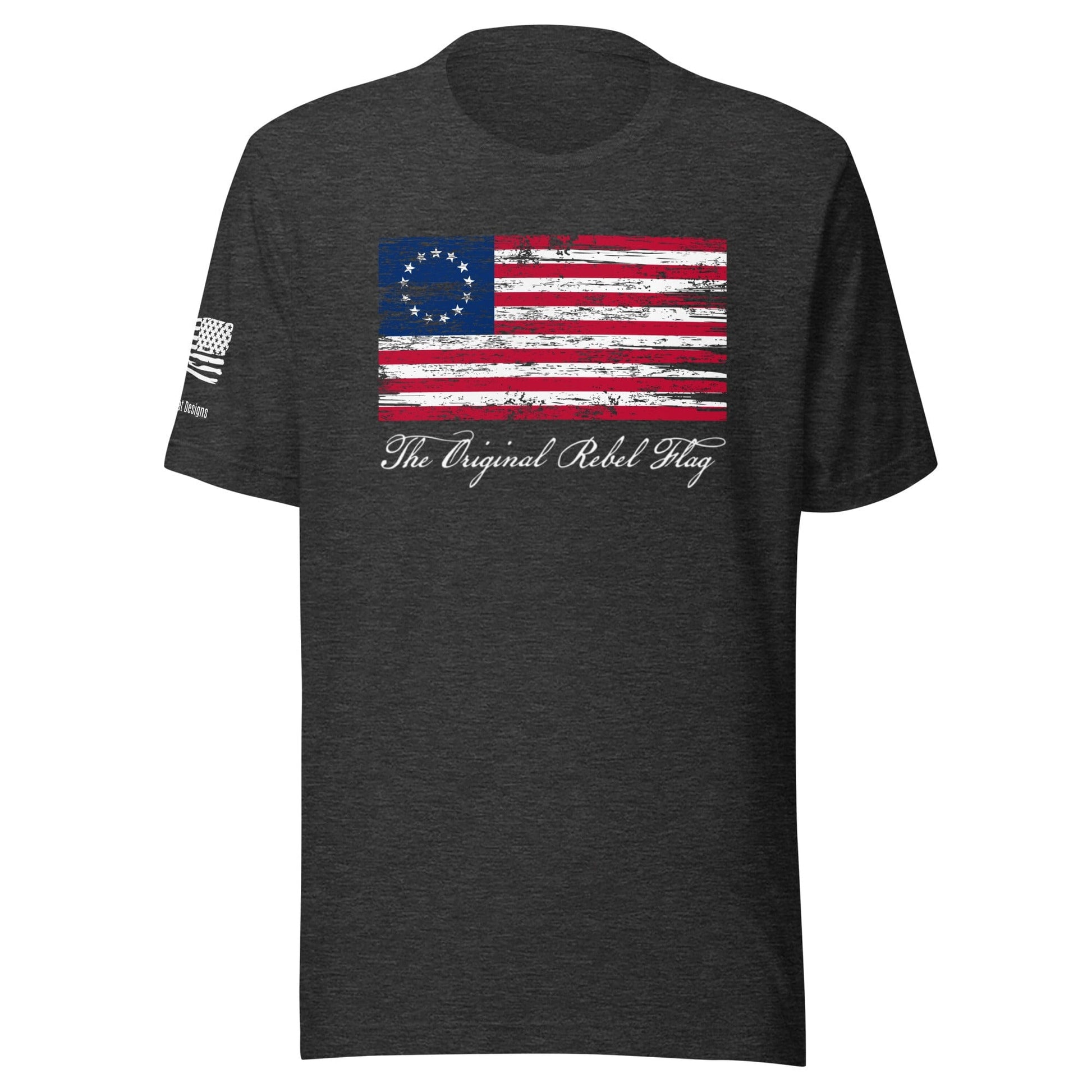 FreedomKat Designs, LLC Dark Grey Heather / S The Original American Flag T-Shirt