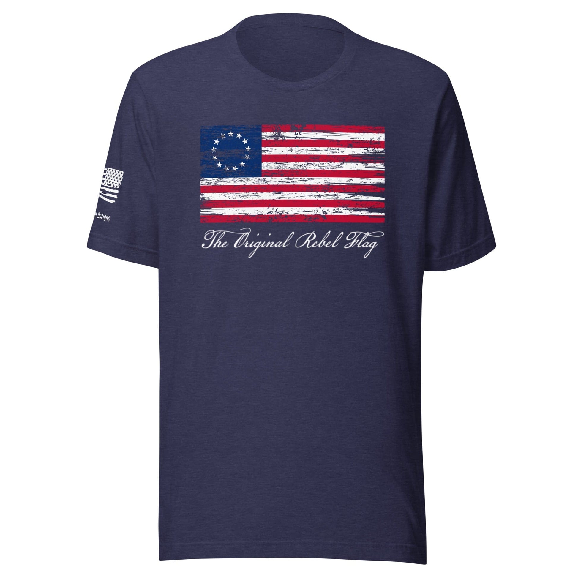 FreedomKat Designs, LLC Heather Midnight Navy / S The Original American Flag T-Shirt