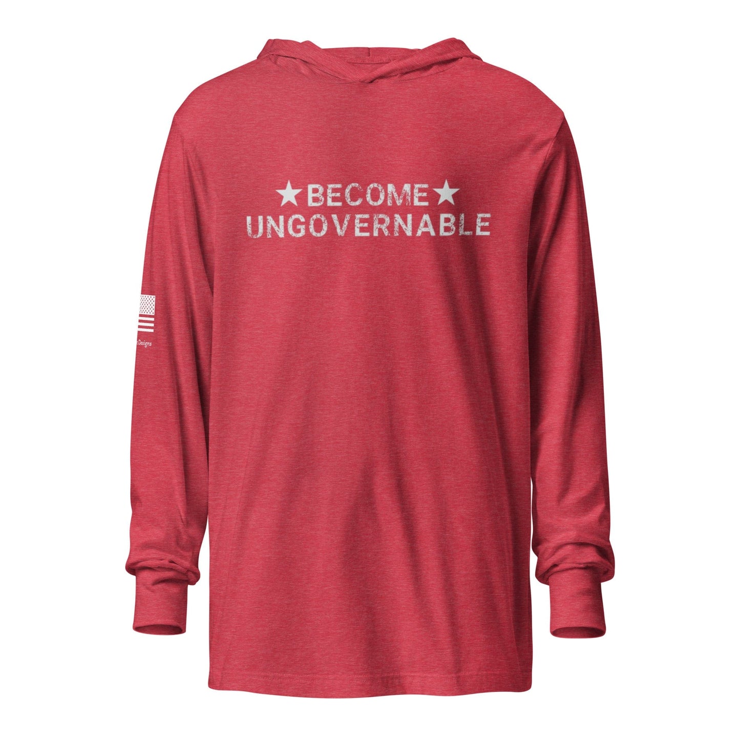 FreedomKat Designs, LLC Heather Red / XS Become Ungovernable Hooded long-sleeve tee