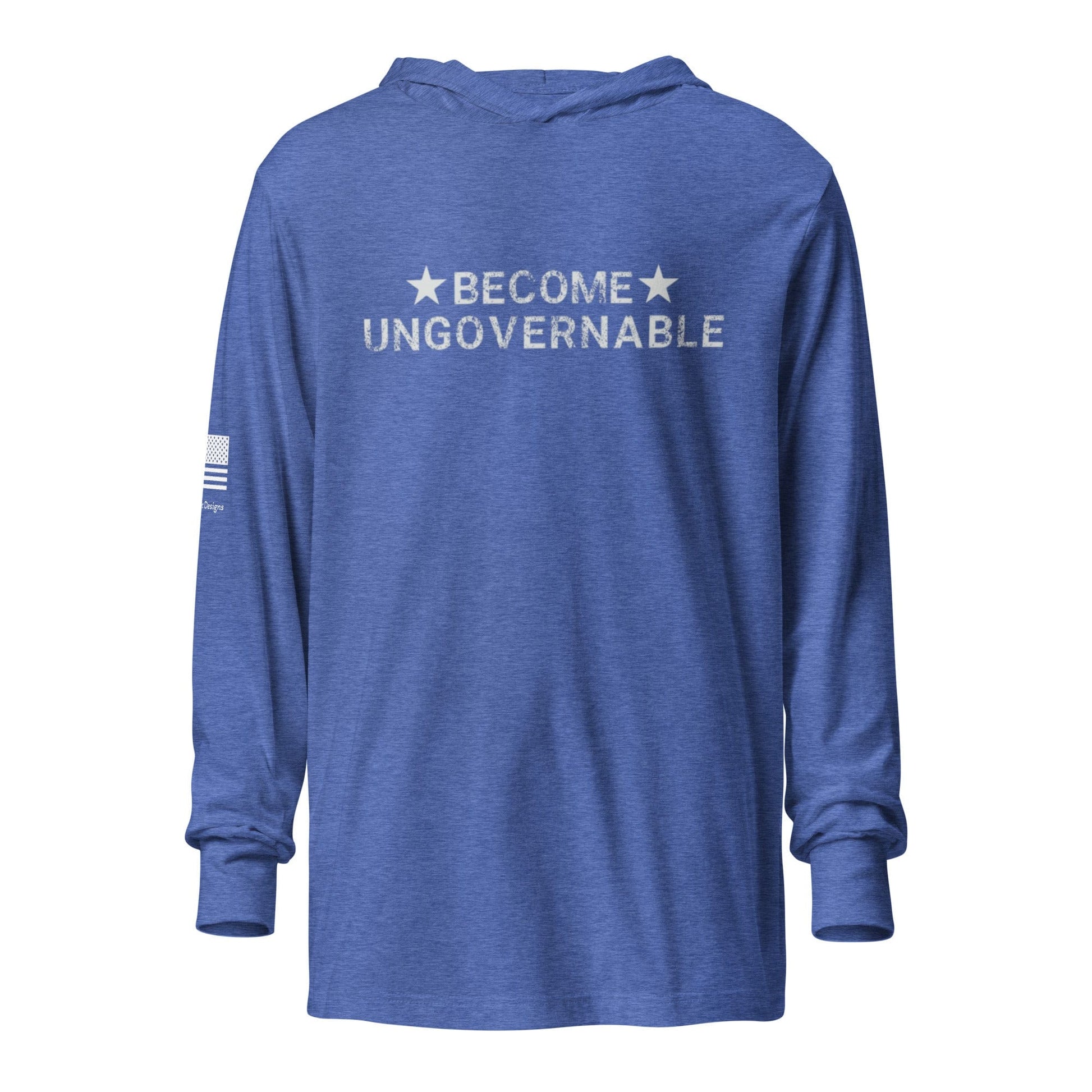 FreedomKat Designs, LLC Heather True Royal / XS Become Ungovernable Hooded long-sleeve tee