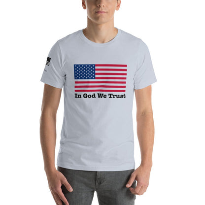 FreedomKat Designs, LLC Light Blue / S In God We Trust American Flag T-Shirt