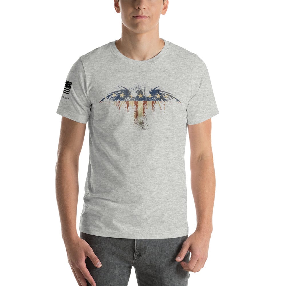 FreedomKat Designs, LLC T-Shirt Athletic Heather / S Stars & Stripes Eagle T-Shirt
