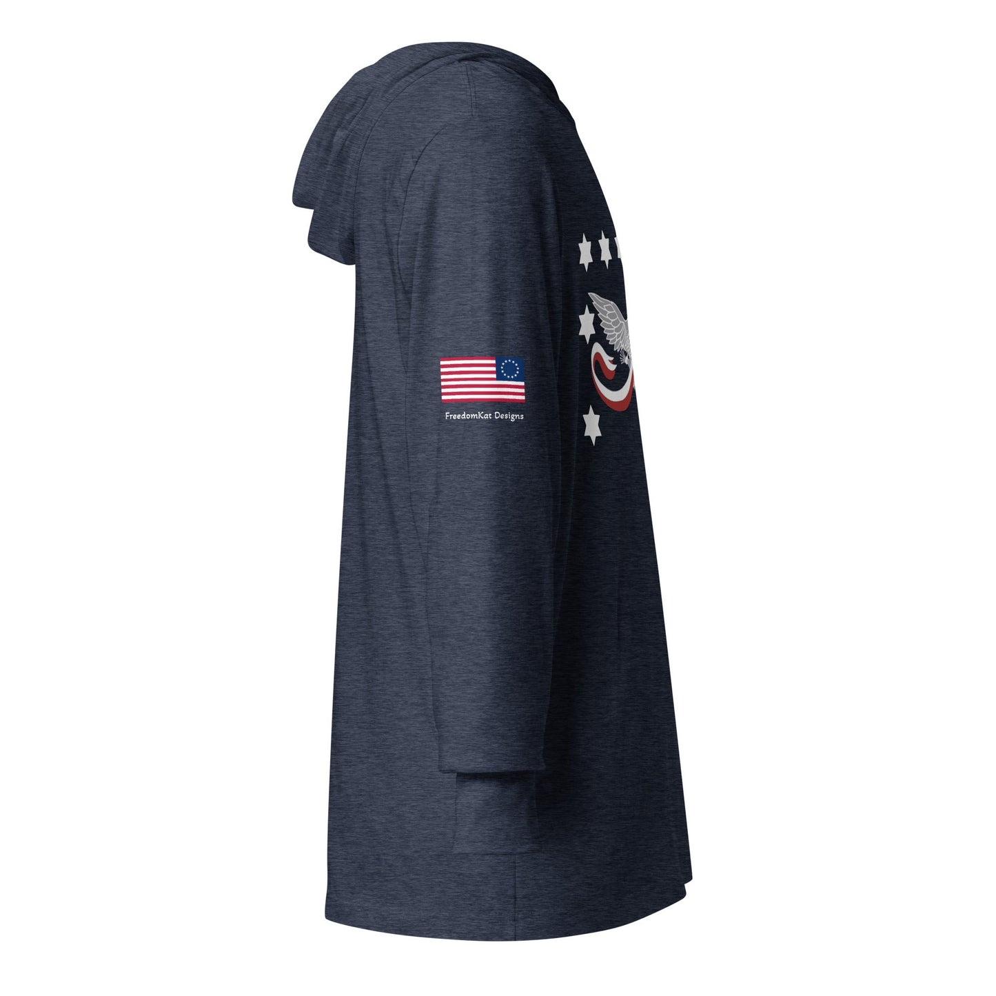 FreedomKat Designs, LLC Whiskey Rebellion Flag Hooded long-sleeve tee