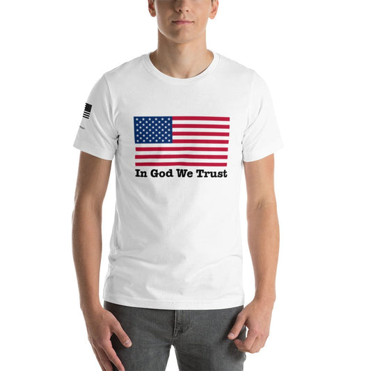 FreedomKat Designs, LLC White / S In God We Trust American Flag T-Shirt