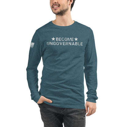 FreedomKat Designs Long Sleeved Shirt Heather Deep Teal / S Become Ungovernable Long Sleeve Shirt