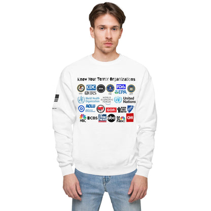 FreedomKat Designs Sweatshirt Know Your Terror Organizations fleece sweatshirt