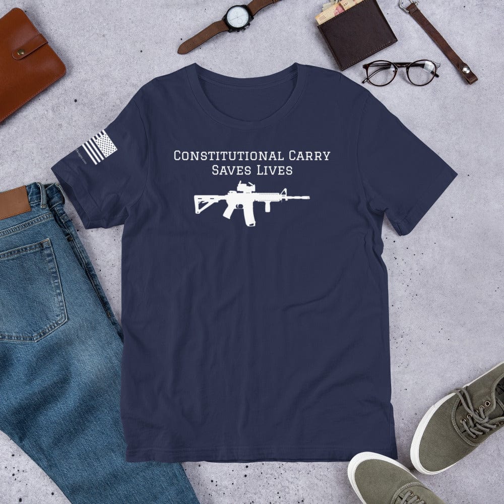 FreedomKat Designs T-Shirt Navy / S Constitutional Carry Saves Lives (AR)
