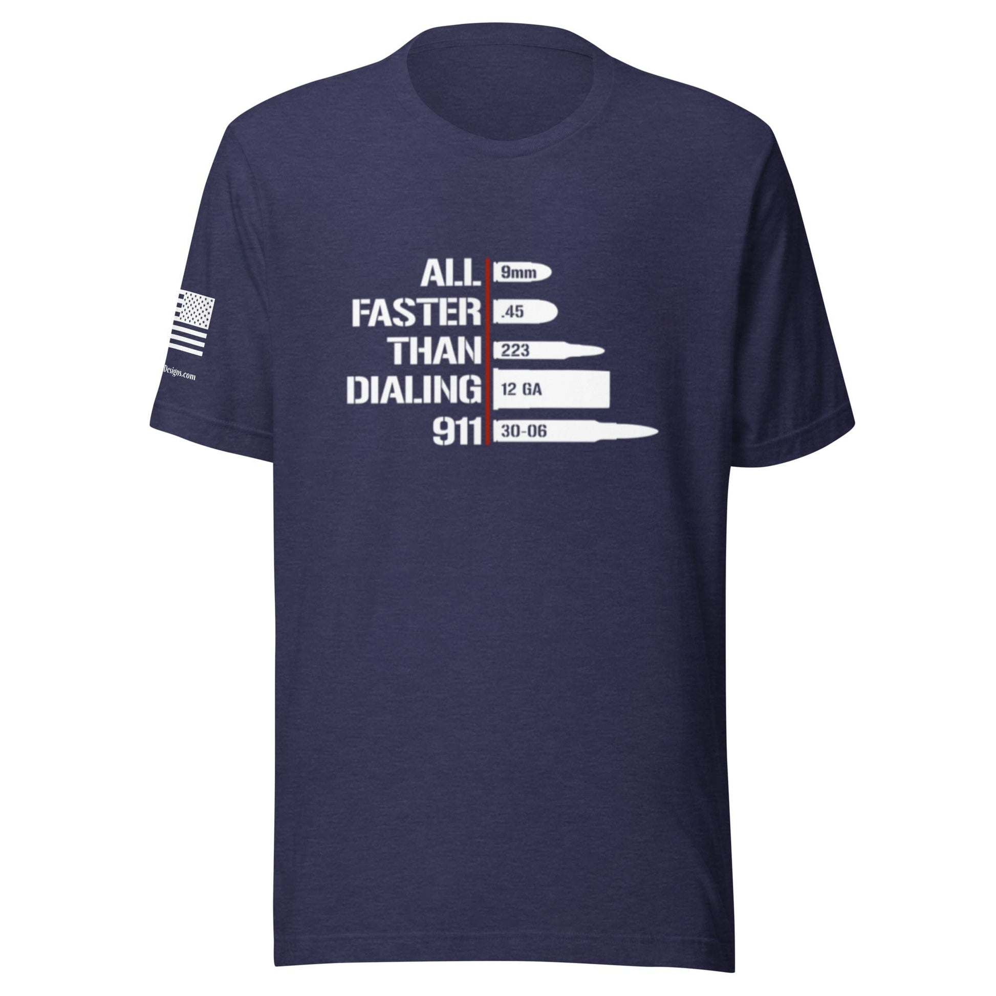 FreedomKat Designs T-Shirt - Twitter Heather Midnight Navy / S All Faster Than Dialing 911 t-shirt