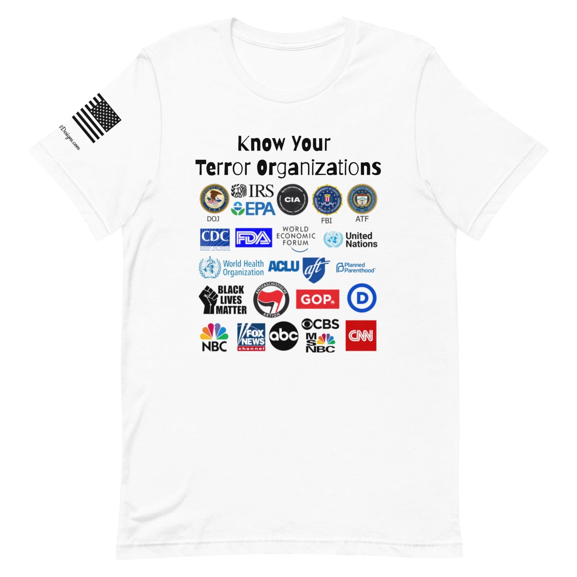 FreedomKat Designs T-Shirt White / XS Know Your Terror Organizations T-Shirt