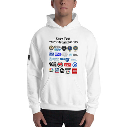 FreedomKat Designs White / L Know Your Terror Organizations Hoodie