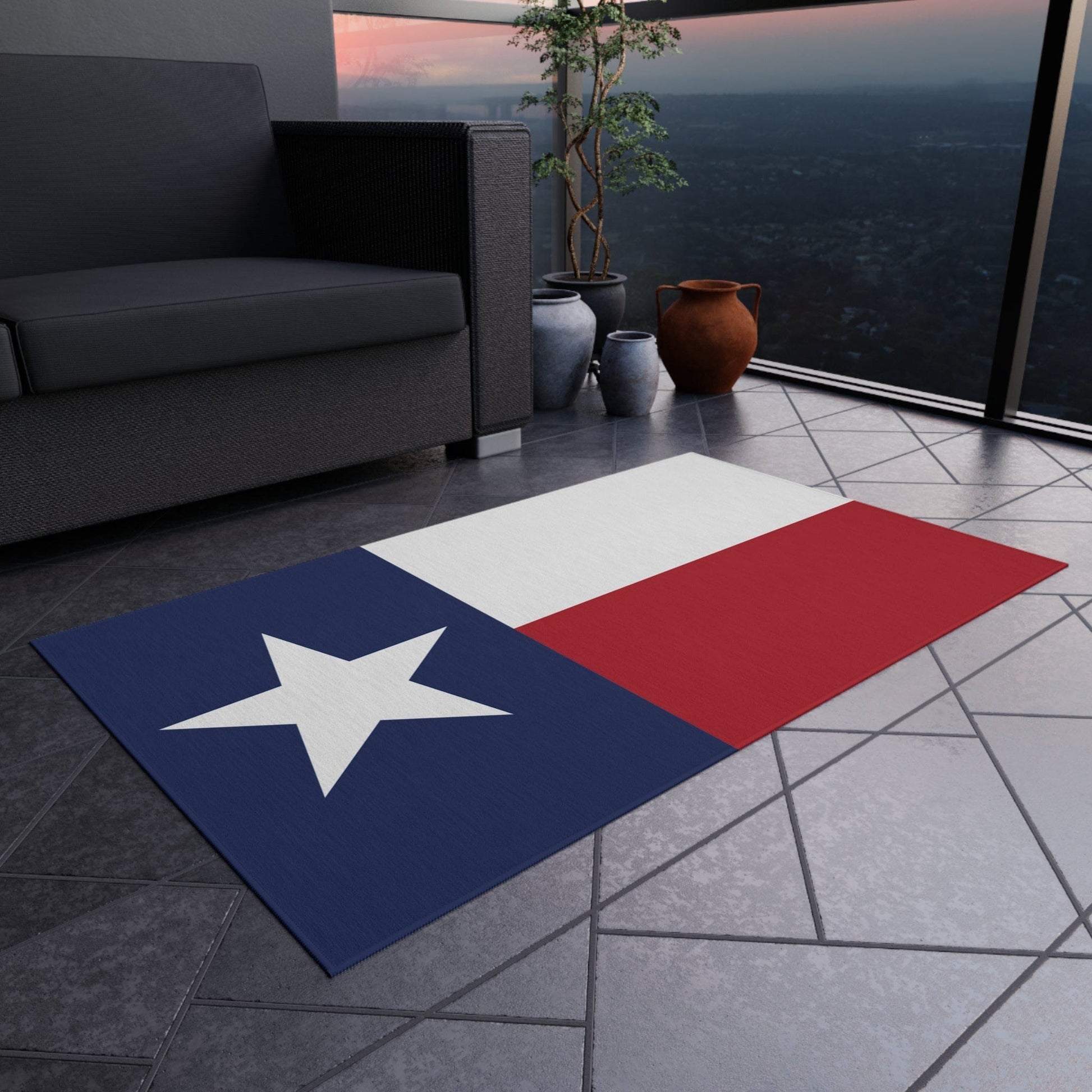 Printify Home Decor Texas Flag Outdoor Rug
